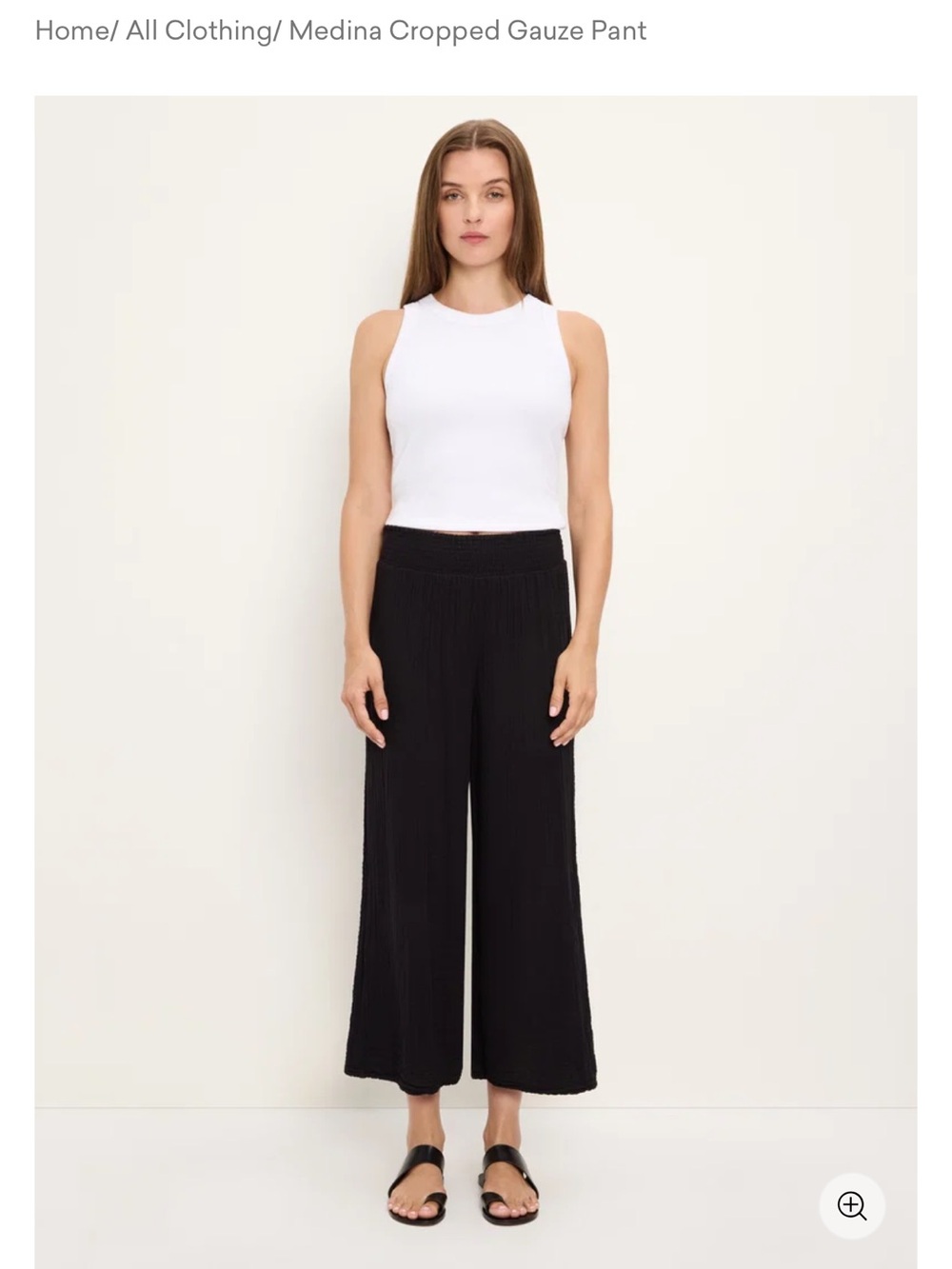 Michael Stars Black Medina Double Gauze cropped pants